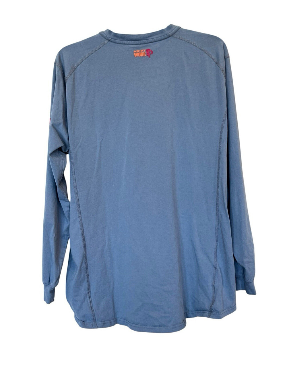 Ariat FR CAT 2 Henley T Shirt Large Pocket Long Sleeve Flame Resistant Blue - Picture 2 of 8